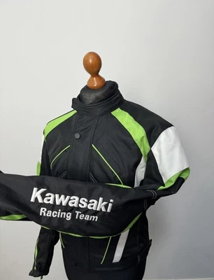 川崎赛车队男式摩托车赛车夹克带保护 XS 46/36 p2p 22 — 第 1/4 张图片