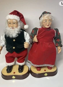 NEU Vintage 1998 Gemmy TANZENDER KLAUS PAAR animiert tanzender singender Weihnachtsmann selten - Bild 1 von 9