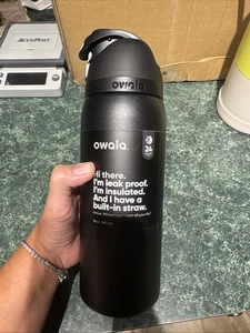 Owala 32oz Bottle Freesip Built-in Straw Spout Lock Lid - New Black - Picture 1 of 7