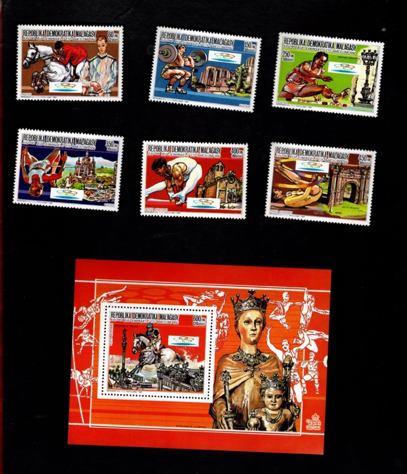 Hoja de recuerdo Madagascar sc#807-12 #813 (1987) MNH Foto 1 de 1