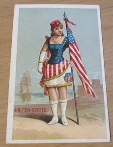ORIGINAL HANDELSKARTE UM 1800 ~ PATRIOTISCHE USA ~ Union Pacific ~ FLAGGE/Schiff/EISENBAHN ~ - Bild 1 von 6