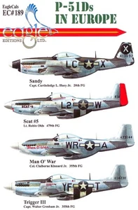 EagleCals Decals 1/48 NORTH AMERICAN P-51D MUSTANGS IN EUROPE - Picture 1 of 5
