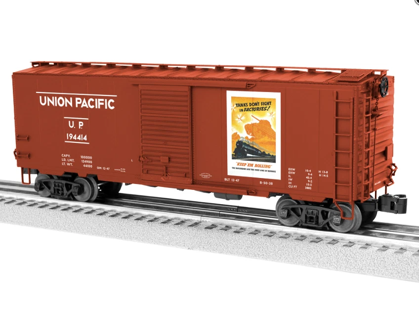Lionel 2426080 UP WII PSI /Sounds Box Car - Tank Don't Fight, O Gauge - Image 1 of 1