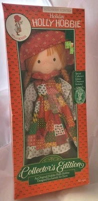 Holiday Holly Hobbie Collectors Edition Rag Doll & Ornament w/ box Christmas VTG - Image 1 of 4