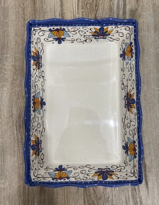 G.E.T. ML-88-SL 3.1 Quarts 13.75"x 9.5” Santa Lucia Melamine Tray Blue Yellow - Image 1 of 4