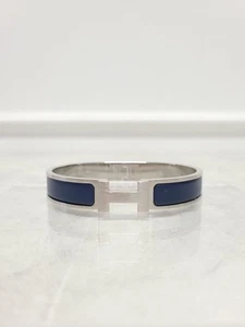 Hermes Blue Palladium Click H Bracelet T6 103868869 - Picture 1 of 5