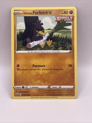 Galarian Farfetch'd Swsh06: Sword & Shield - Chilling Reign 078/198 Pokémon Card - Image 1 of 2