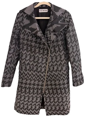ISSEY MIYAKE Houndstooth Coat Pleats Asymmetric Zip Womens Japan Size 3/US ~Med - Image 1 of 4