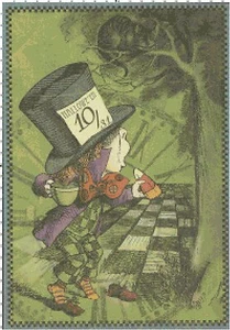 Retro Mad Hatter Halloween Alice Counted Cross-Stitch Pattern Needlepoint - Picture 1 of 1