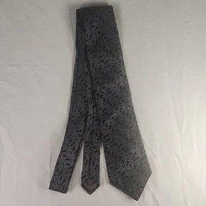 Necktie Nordstrom Men's 100% Silk Paisley Black Neck Tie Classic Made In USA - Picture 1 of 5