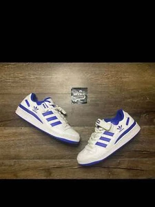 Size 10 Adidas Forum Low White Royal Blue G58002 - Picture 1 of 6