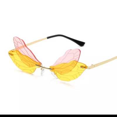 NWOT   Pink And yellow Fairy Wing  Glasses Foto 1 de 3