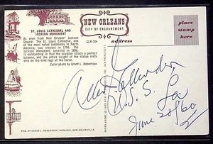 Postkarte - handsigniert von Allen J. Ellender, USA Senator aus Louisiana - Bild 1 von 2