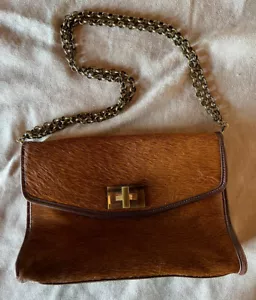 Nina Griscom for GiGi New York Shoulder Bag w/Double Chain Pony Hair/Calf Hide - Picture 1 of 6