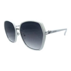 GUESS Oversized Square Sunglasses GF0407 21B White 59-17-145 Unisex Plastic Lens - Picture 1 of 8