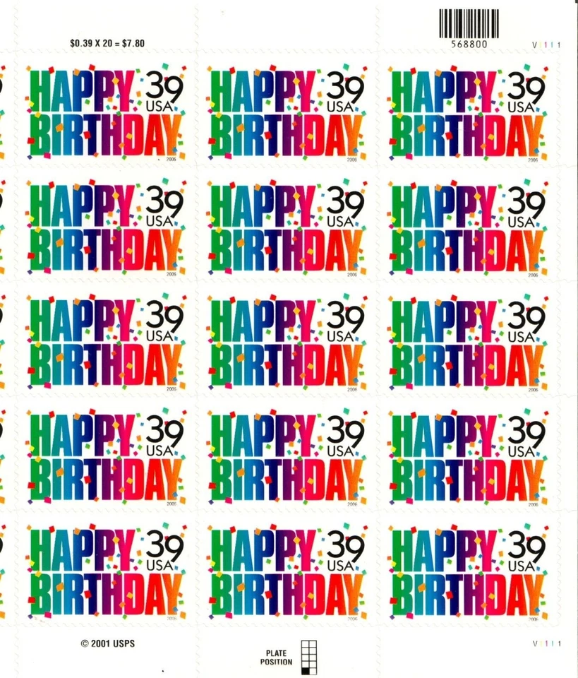 Scott 4079 39¢ Happy Birthday MNH Free US shipping - Image 1 of 1