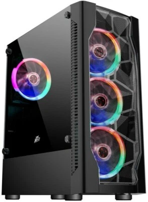 Fast Gaming PC Computer Intel Quad Core i5 16GB Windows10 2GB GT710 SSD & HDD UK - Image 1 of 2