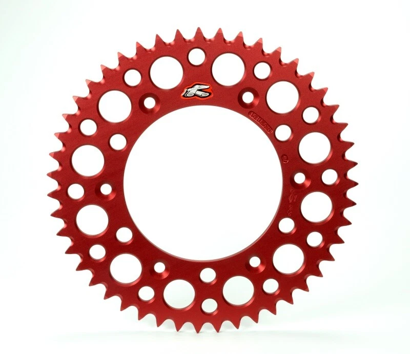 Renthal Fits 96-17 Honda CRF 230F/ CR250R/ CRF450R Rear Grooved Sprocket - Red - Image 1 of 1