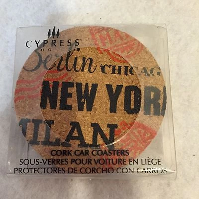  Juego de 2 luces de ciudad Cypress Home Corcho Absorbente Coche Posavasos  Foto 1 de 4