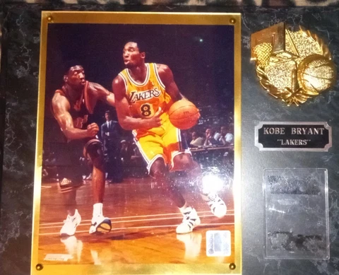 Kobe Bryant Commemorative Plaque Wearing # 8 Jersey Cover