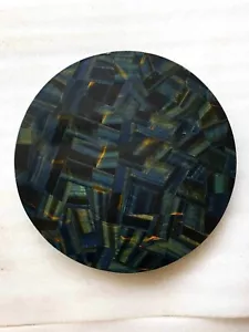 15" Blue Tiger Eye Marble Table Top semi precious stones Overlay Handmade work - Picture 1 of 4