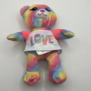 Build A Bear Workshop Small Fry Rainbow Love T Shirt Tie Dye Bear Plush 7” BAB - Picture 1 of 4