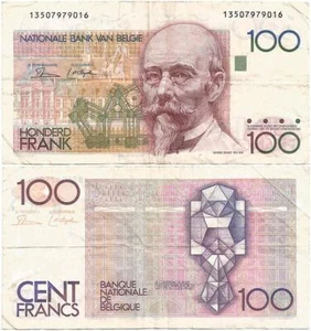 1982 KINGDOM of BELGIUM "Honderd" or 100 Francs "NATIONALE BANK van BELGIE" Note - Picture 1 of 3