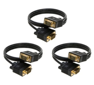 3-Pack- 6FT SVGA M/M 15 Pin Cable -HD Display TV Video Projector PC Monitor Cord - Picture 1 of 6