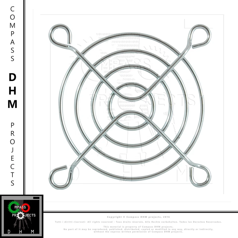 Couverture Ventilateur 70 70 MM Housse 7 CM 3D Imprimeur Grill Chrome 70x70 - Photo 1/1