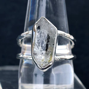 Natural Herkimer Diamond Ring 925 Sterling Silver Diamond Crystal Ring-H067 - Bild 1 von 1