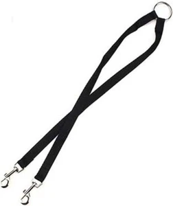 Black Double Dog Leash LeadAdjustable Two Dog Leash Pet Traction Rope with D ... - Picture 1 of 7