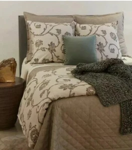 Ann Gish Toscana Floral Sage QUEEN Duvet Cover +One Euro Pillow Sham. Brand New! - Picture 1 of 5