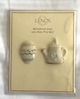 Lennox Watering Can and Egg Pin Set- 2 pins- china- 24K gold trim hearts flowers
