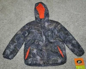 Boys Winter Jacket Athletech Hooded Camouflage Puffy Snow Board Ski-size 14/16 - Picture 1 of 6