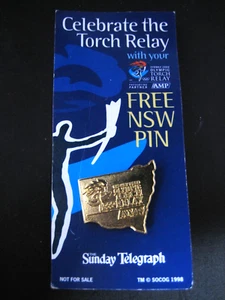 Celebrate Sydney 2000 Olympic Torch Relay Souvenir Badge / Hat Pin - Picture 1 of 5
