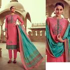 Hotpink Printed Cotton Salwar Kameez Suit Kashmiri Emb Dress Material Ladies Den