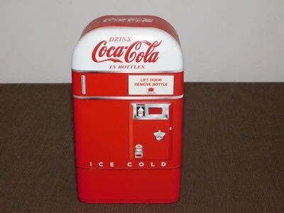 2009 6 1/2" HIGH DRINK COCA COLA IN BOTTLES  SODA VENDING MACHINE TIN METAL BOX - Image 1 of 4