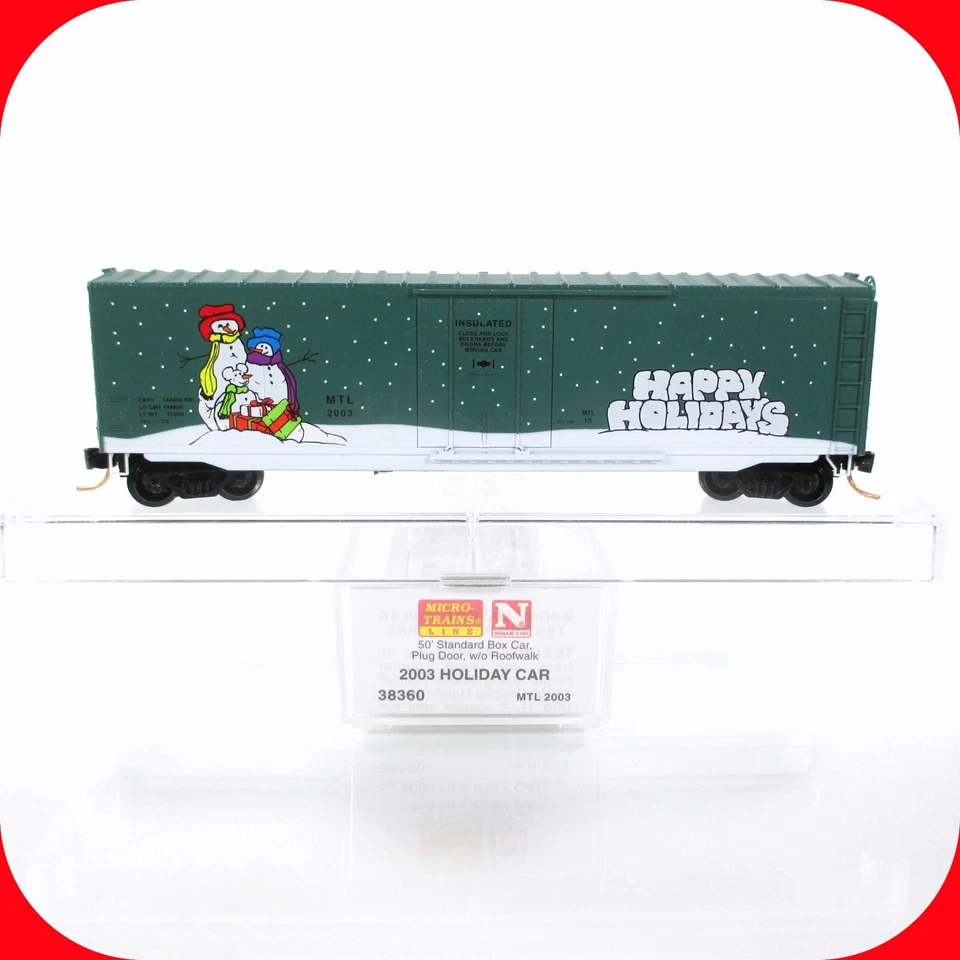 N Scale ***HAPPY HOLIDAYS - CHRISTMAS 2003** 50' Box Car --- MICRO TRAINS 38360 - Image 1 of 4