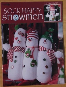 Pattern Book Leisure Arts Sock Happy Snowmen - 13 Projects - Picture 1 of 3