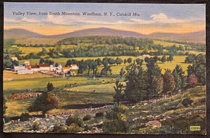 Cartolina di lino Windham New York vista da South Mountain Catskill Mountains - Foto 1 di 2