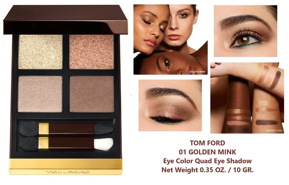 Tom Ford 01 GOLDEN MINK Eye Color Quad Eye Shadow Full Size 0.35 OZ. NIB - Image 1 of 1
