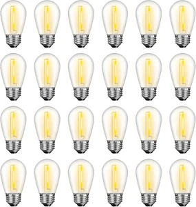 24 Pack LED S14 Replacement Light Bulbs, Waterproof 1W Vintage Edison Bulbs for - Picture 1 of 12