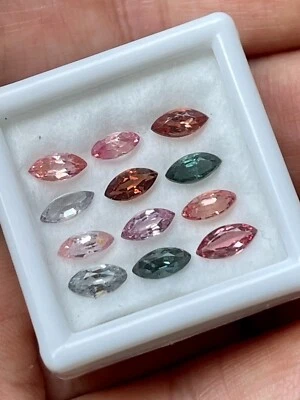 Piedra preciosa MOGOK espinela multicolor marquesa 3,43 quilates natural 100 % VVS-VS 12/ piezas Foto 1 de 4