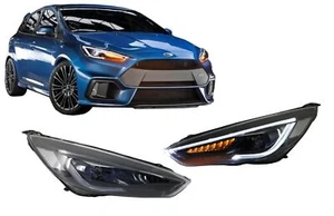 Fari Fanale LED DRL per Ford Focus III Mk3 15-17 Bi-Xenon Look Dynamic Flowing - Foto 1 di 12