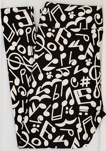 TC LuLaRoe große & kurvige Leggings Musiknoten Chor schwarz weiß neu mit Etikett G33 - Bild 1 von 6
