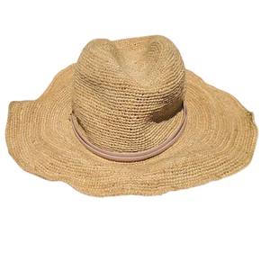 Women's Hat Attack New York Hatattack Straw Sun Hat Adjustable Shapeable - Picture 1 of 11