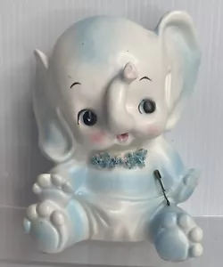 Vintage Relpo Baby blau Junge Elefant Krankenschwester Pflanzgefäß 5530B Japan Anthropomorphica - Bild 1 von 13