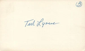 Ted Lyons MLB Baseball Autographed Auto Signed 3x5 Index Card JSA COA  - Picture 1 of 2