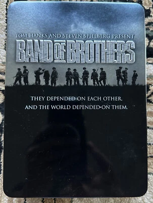 Tom Hanks Spielberg Band of Brothers HBO Collectible Metal Tin 6 DVD Disc Set - Image 1 of 4
