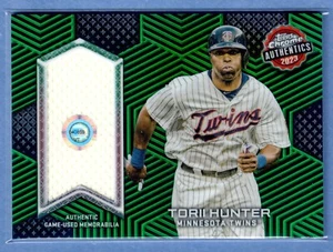 2023 Topps Chrome Torii Hunter Authentics Relic Green Refractor #/99 Twins SP - Picture 1 of 2